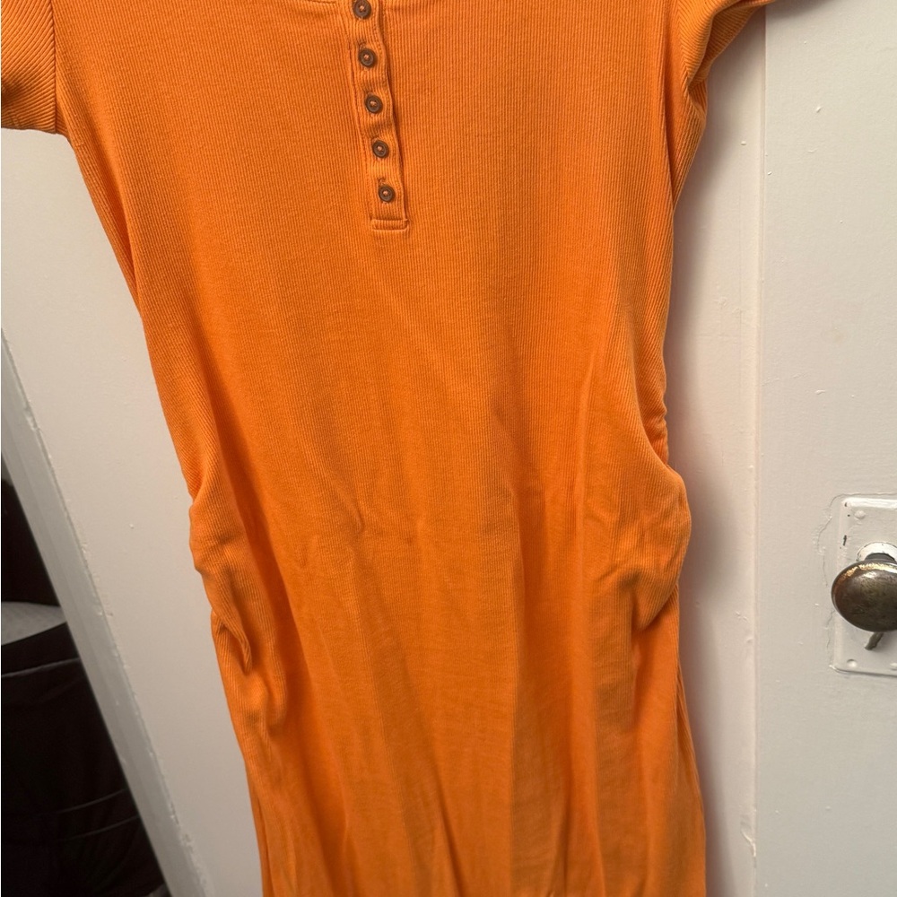 Orange Button-Up Dress